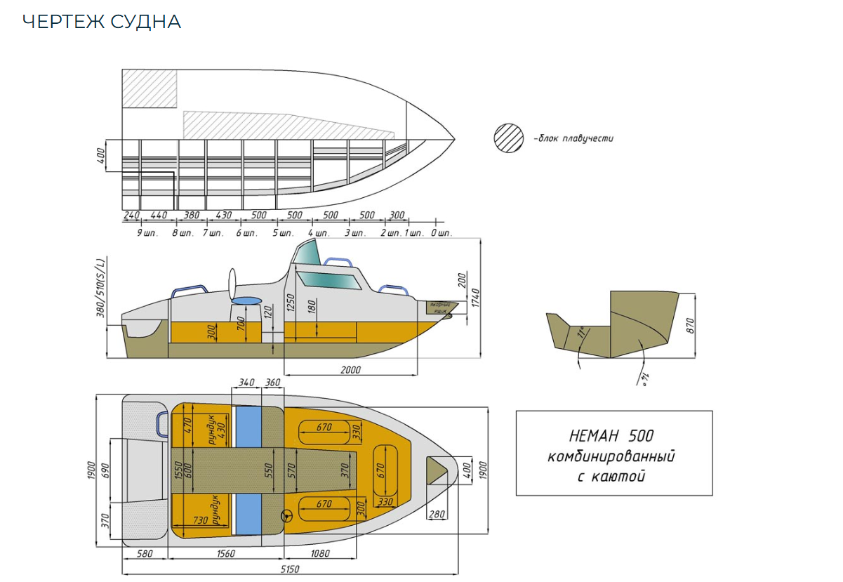 Комбинированный катер Neman-500 с каютой в Сыктывкаре
