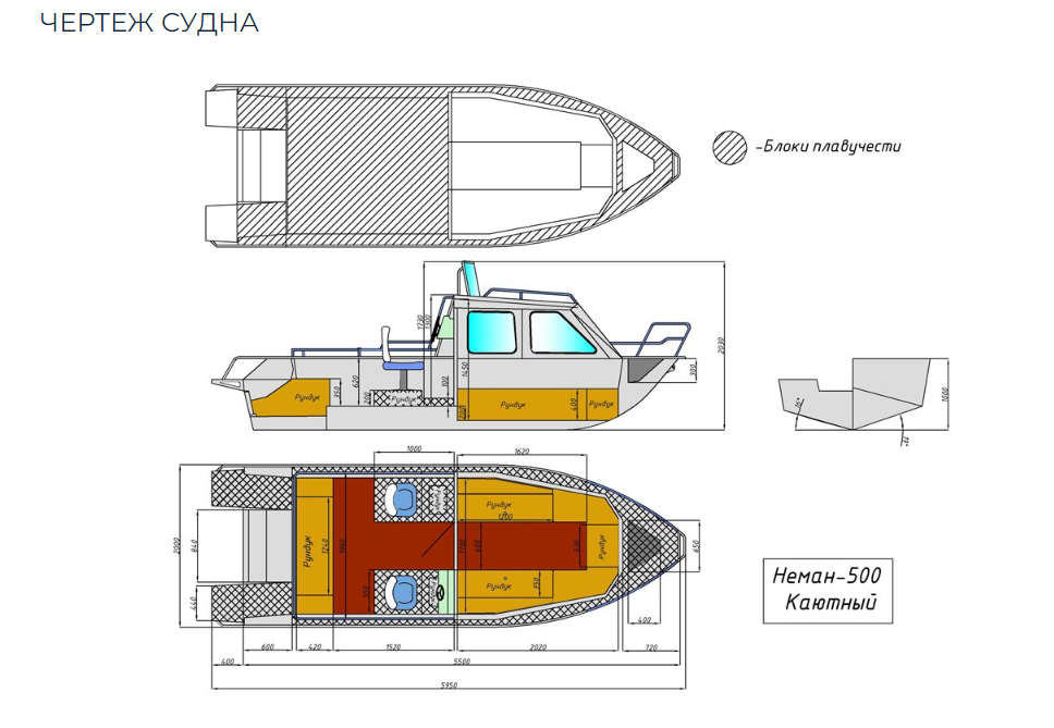 Алюминиевый катер Неман-500 (каютный) в Сыктывкаре
