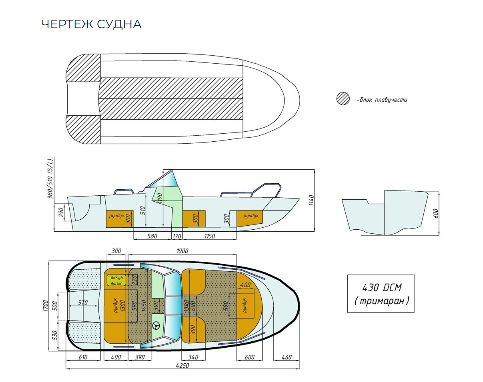 Стеклопластиковый катер Wyatboat-430 DCM (тримаран) в Сыктывкаре