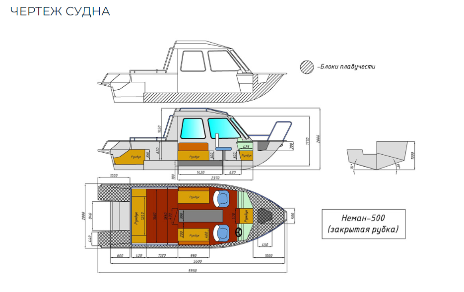 Алюминиевый катер Неман-500 (закрытая рубка) в Сыктывкаре