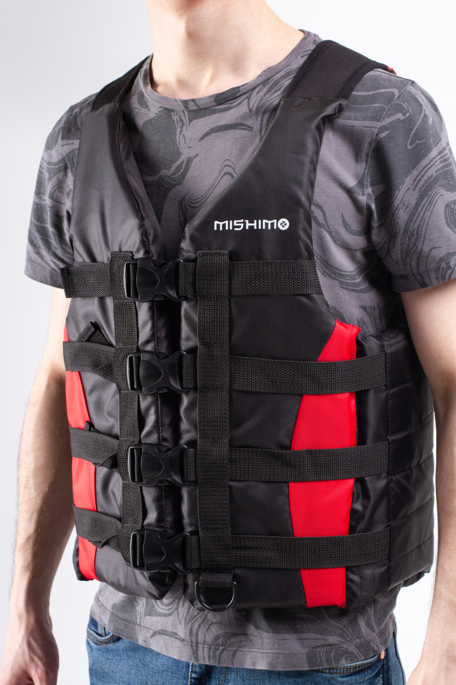 Жилет спасательный MISHIMO PRO Премиум качества Черно-красный в Сыктывкаре