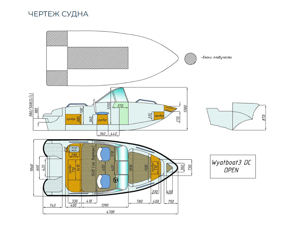 Стеклопластиковый катер Wyatboat-3 DC Open в Сыктывкаре