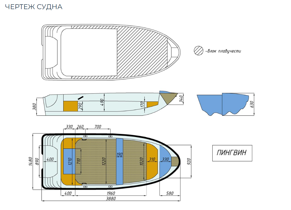 Стеклопластиковая лодка Пингвин (тримаран) в Сыктывкаре
