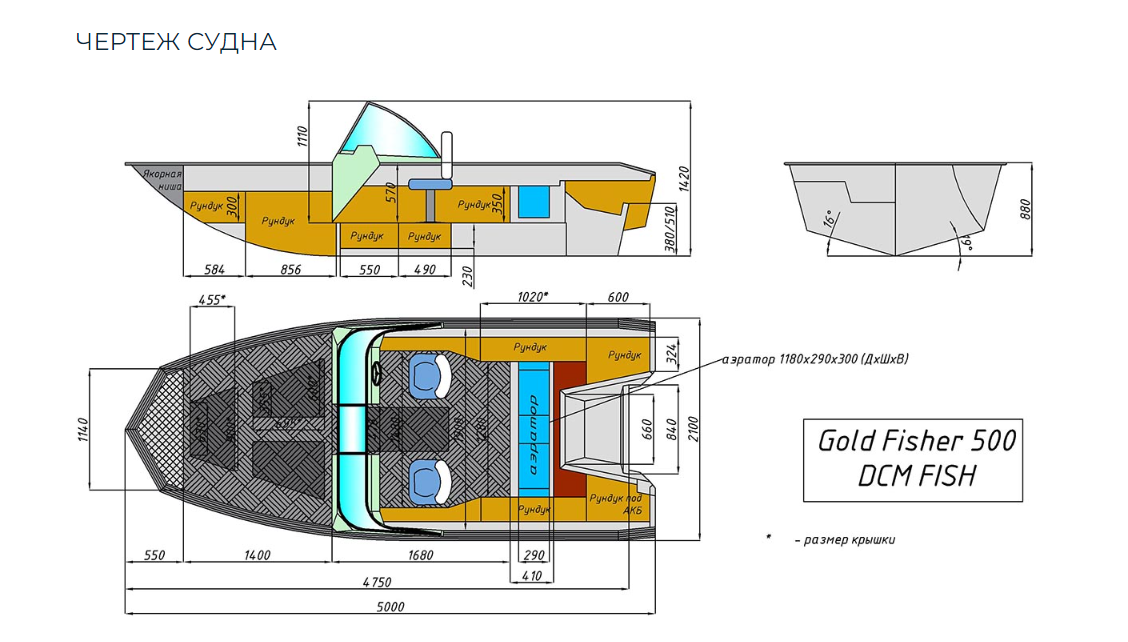 Алюминиевый катер Gold Fisher 500 DCM FISH в Сыктывкаре