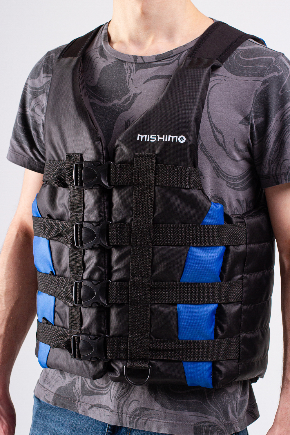 Жилет спасательный MISHIMO PRO Премиум качества Черно-синий в Сыктывкаре