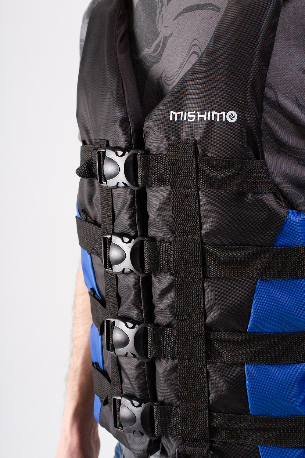 Жилет спасательный MISHIMO PRO Премиум качества Черно-синий в Сыктывкаре