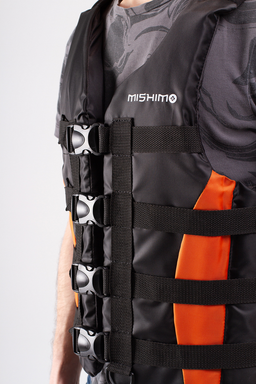 Жилет спасательный MISHIMO PRO Премиум качества Черно-оранжевый в Сыктывкаре